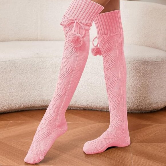 Warm Leg Warmers Thick Cable Knit Socks - Picture 3 of 6